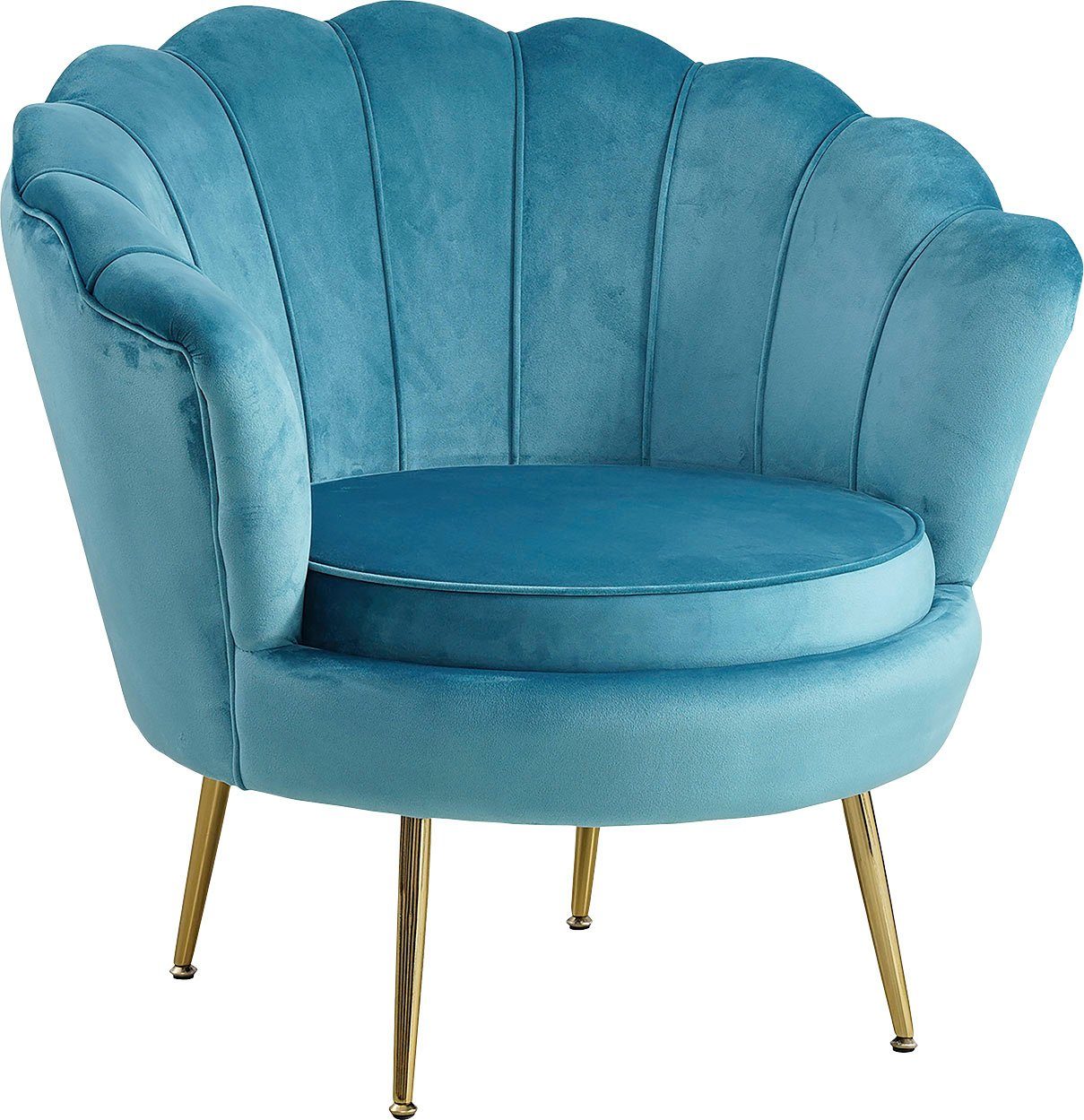 SalesFever Loungesessel Blau Clam, extravagantes Muscheldesign