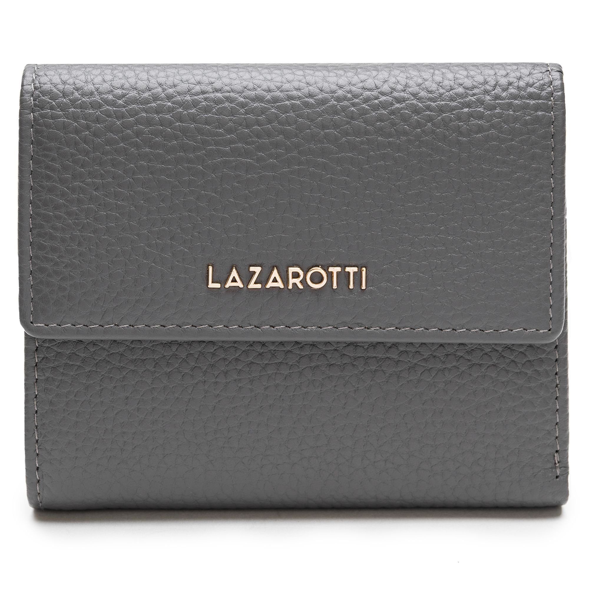 Leather, grey Bologna Leder Geldbörse Lazarotti
