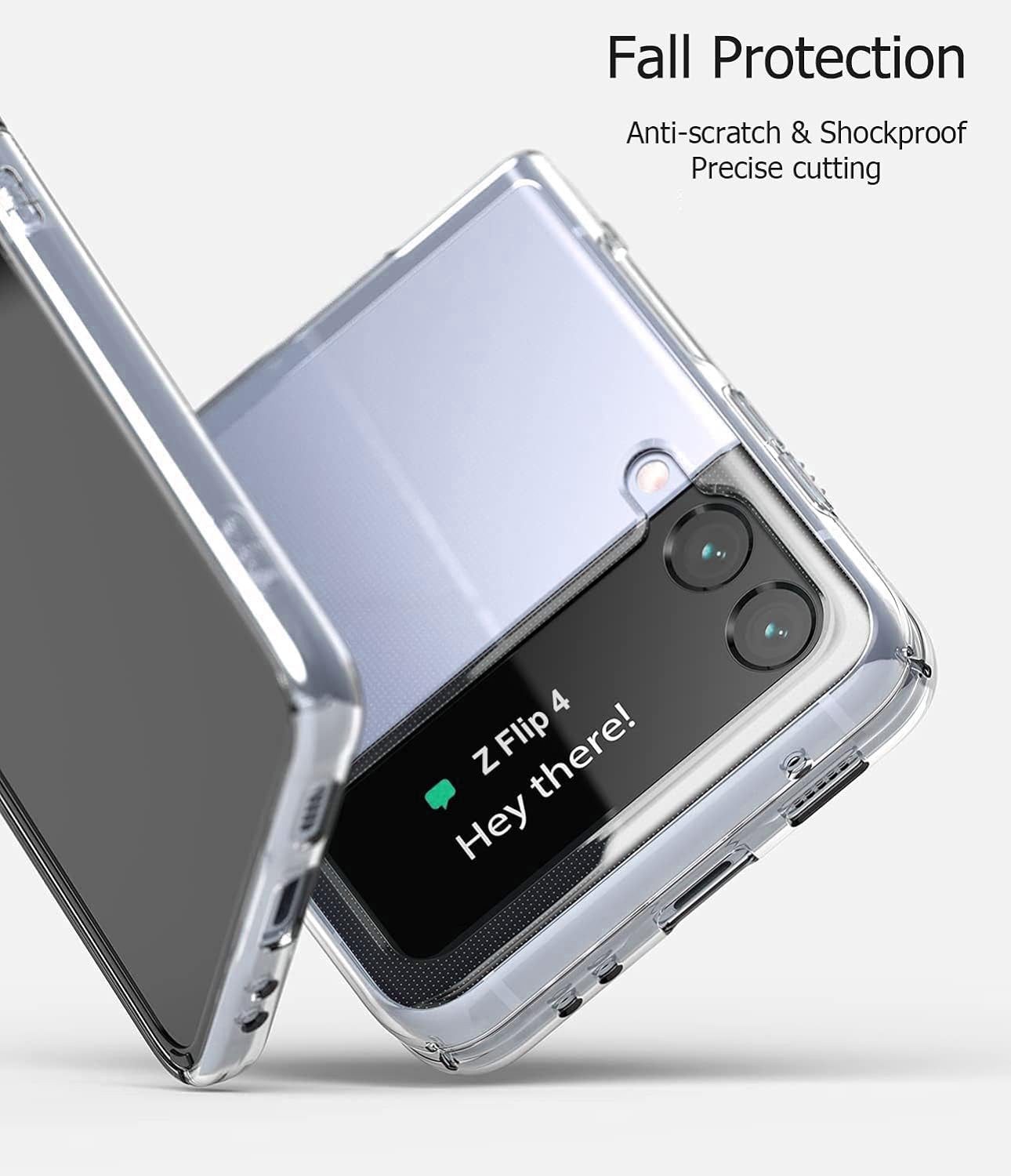 Baker Handyhülle Für Samsung Galaxy Z Flip 3, 4, 5 Transparente Schutzhülle, Anti-Kratzer Rückseite Hülle