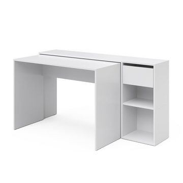 Vicco Schreibtisch Computertisch ausziehbar Arbeitstisch BEN Weiß