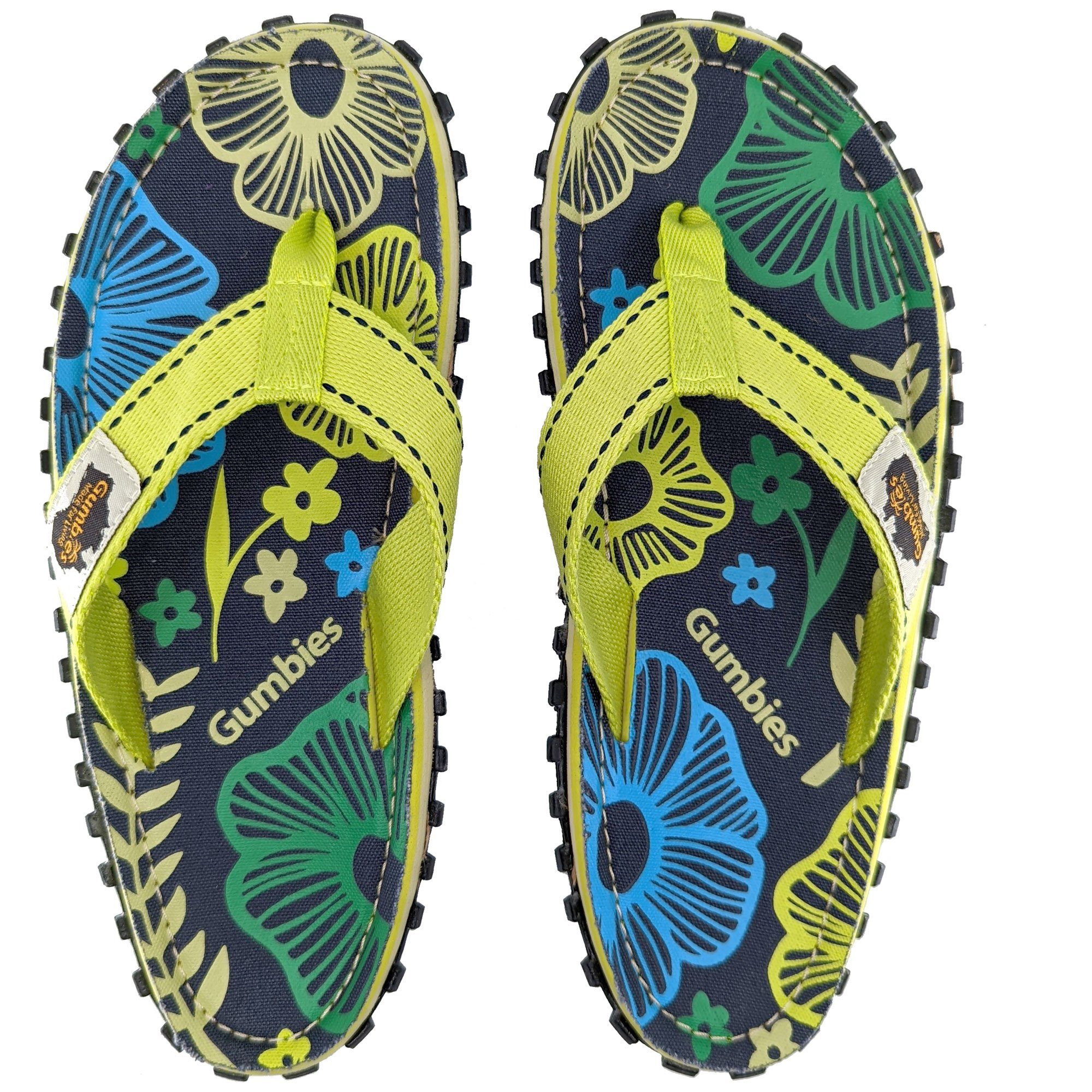 Gumbies Original in Pistachio Flower T-Strap-Zehentrenner Hergestellt aus recycelten Materialien