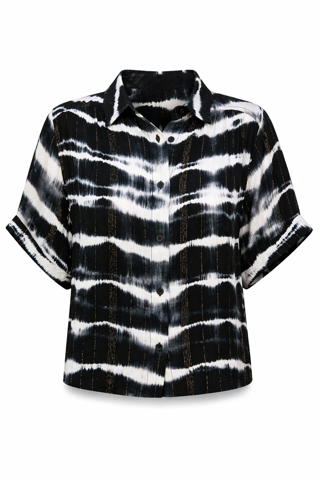 Kurzarmbluse Carmelia Tie&Dye Kurzarm Bluse - Hemdbluse gestreift - Bluse Damen