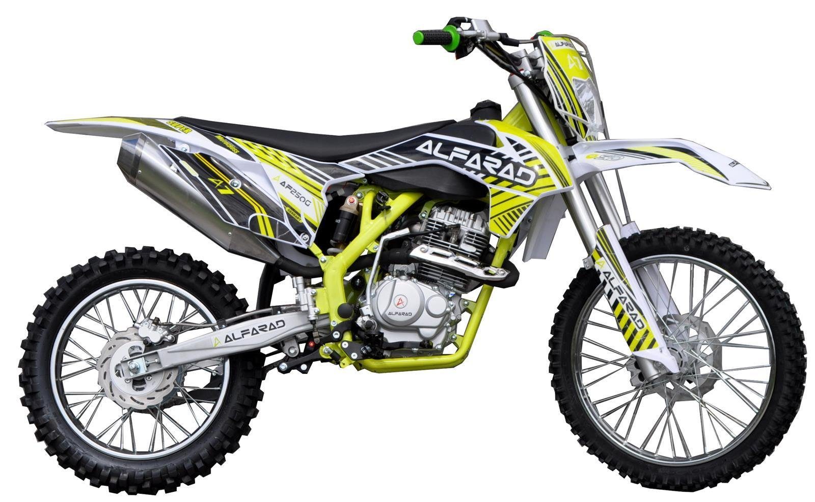 KXD Dirt-Bike 250ccm Alpharad Dirtbike Vollsross Crossbike Cross 21/19Zoll  Gelb