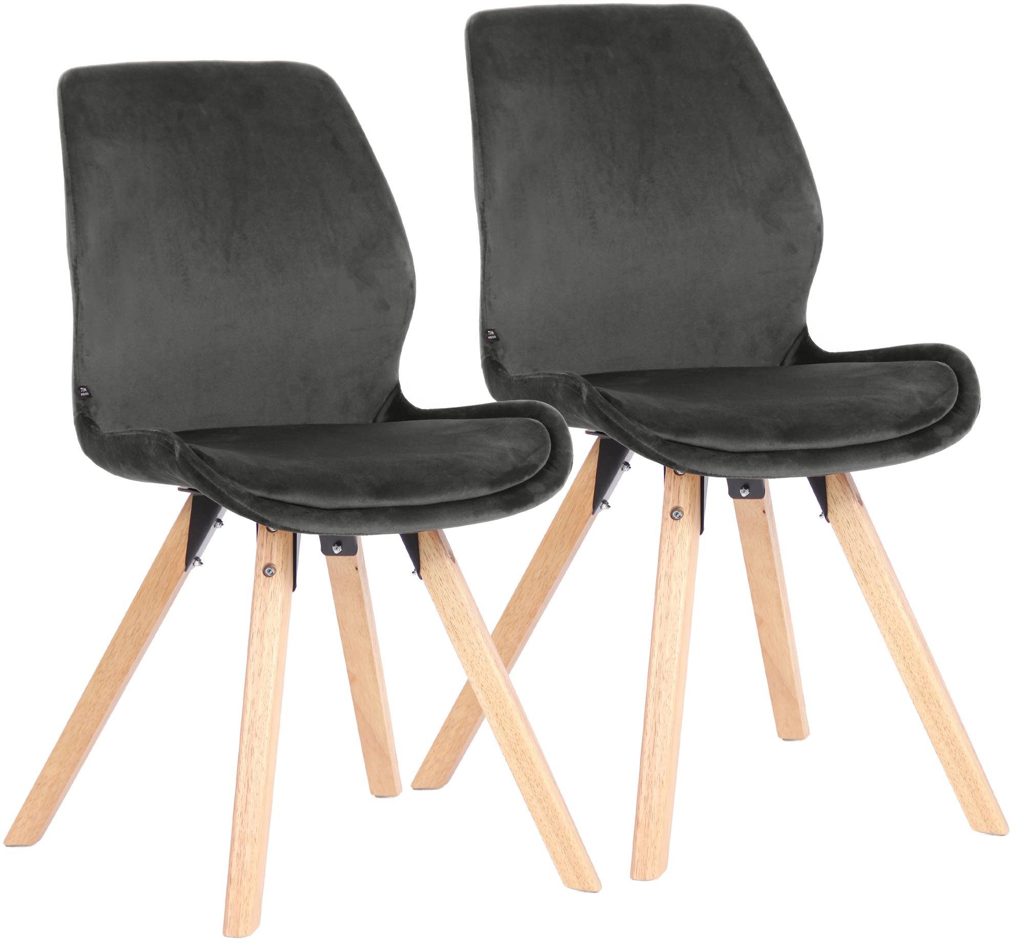 CLP Esszimmerstuhl Luna (2er Set, 2 St), Kunststoff/ Kunstleder/ Stoff/ Samt