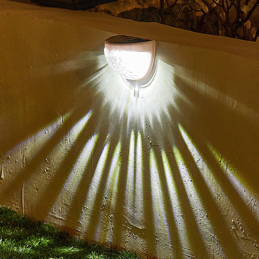 Wandlampe Wandleuchte Außenbeleuchtung Gartenleuchtung Rund LED Solar