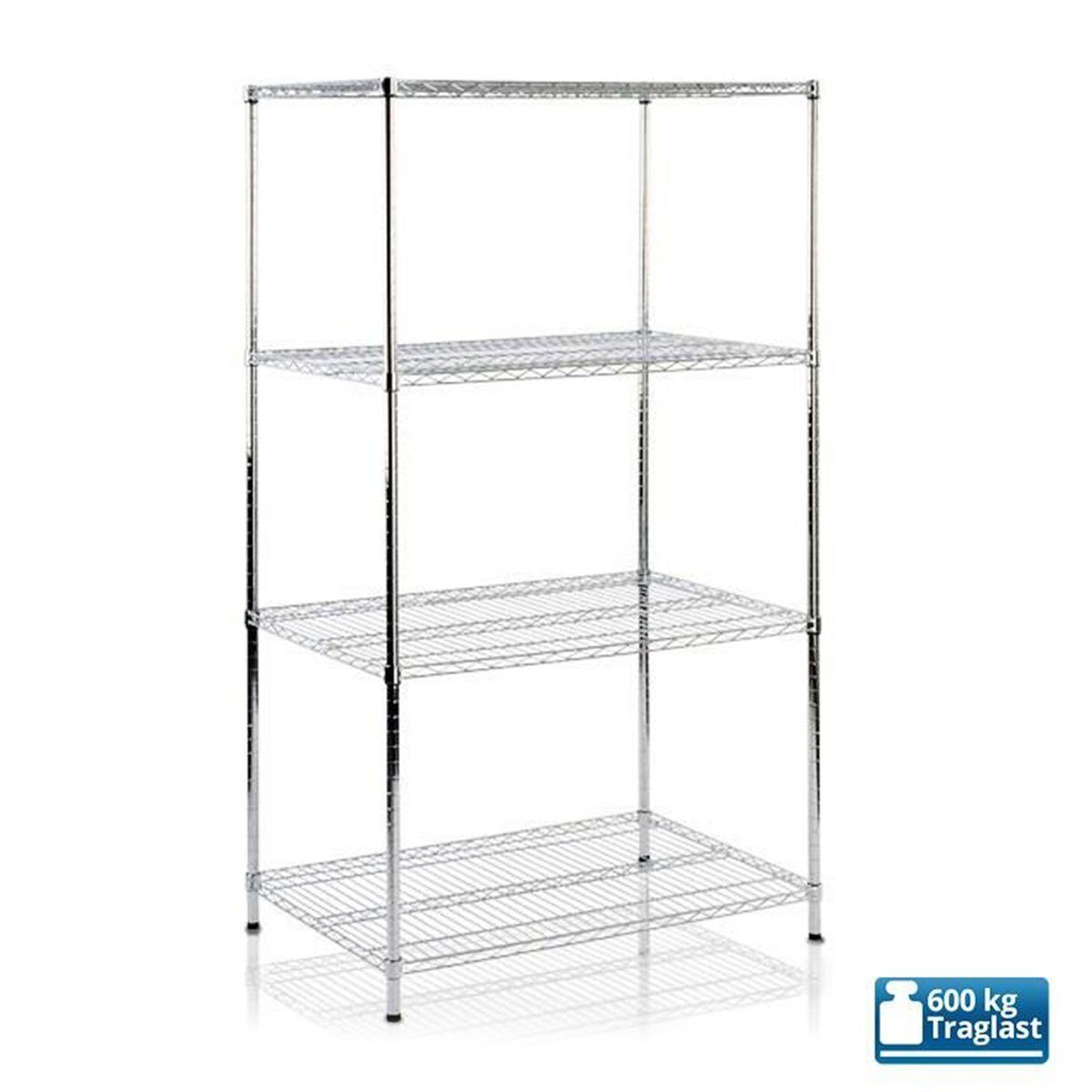 casa pura Regal Himalaya, Gitterregal in 4 Größen, Standregal aus Stahl, 4 Böden – Bild 5 von 5