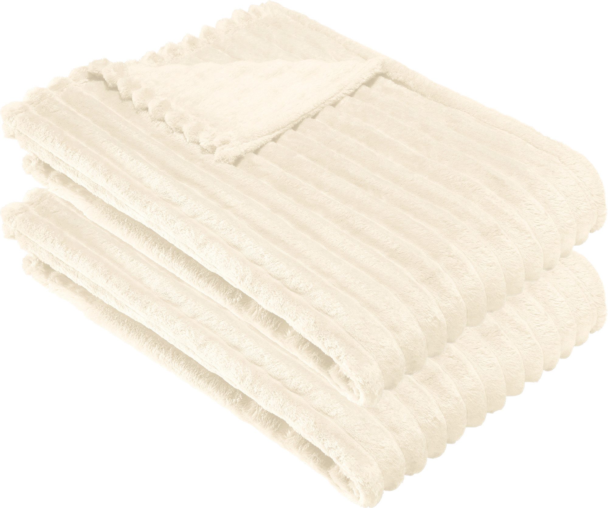 Wohndecke Wohndecke "Aosta" 2er-Pack, Erwin Müller, Fleece in Cordoptik Uni günstig online kaufen