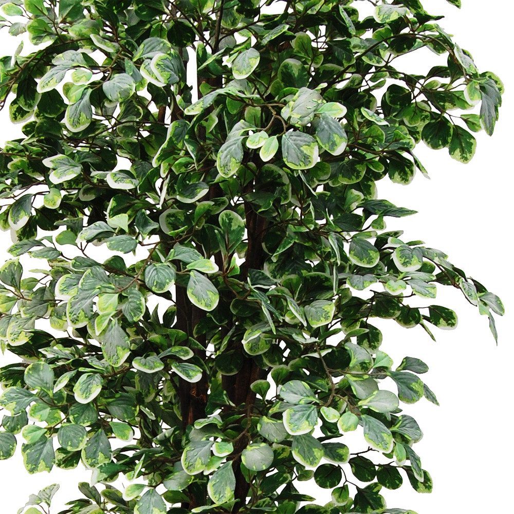 Kunstbaum Ficus Benjamin Kunstpflanze Künstliche Pflanze mit Echtholz 180 cm Ficus Benjamin, Decovego, Höhe 180 cm