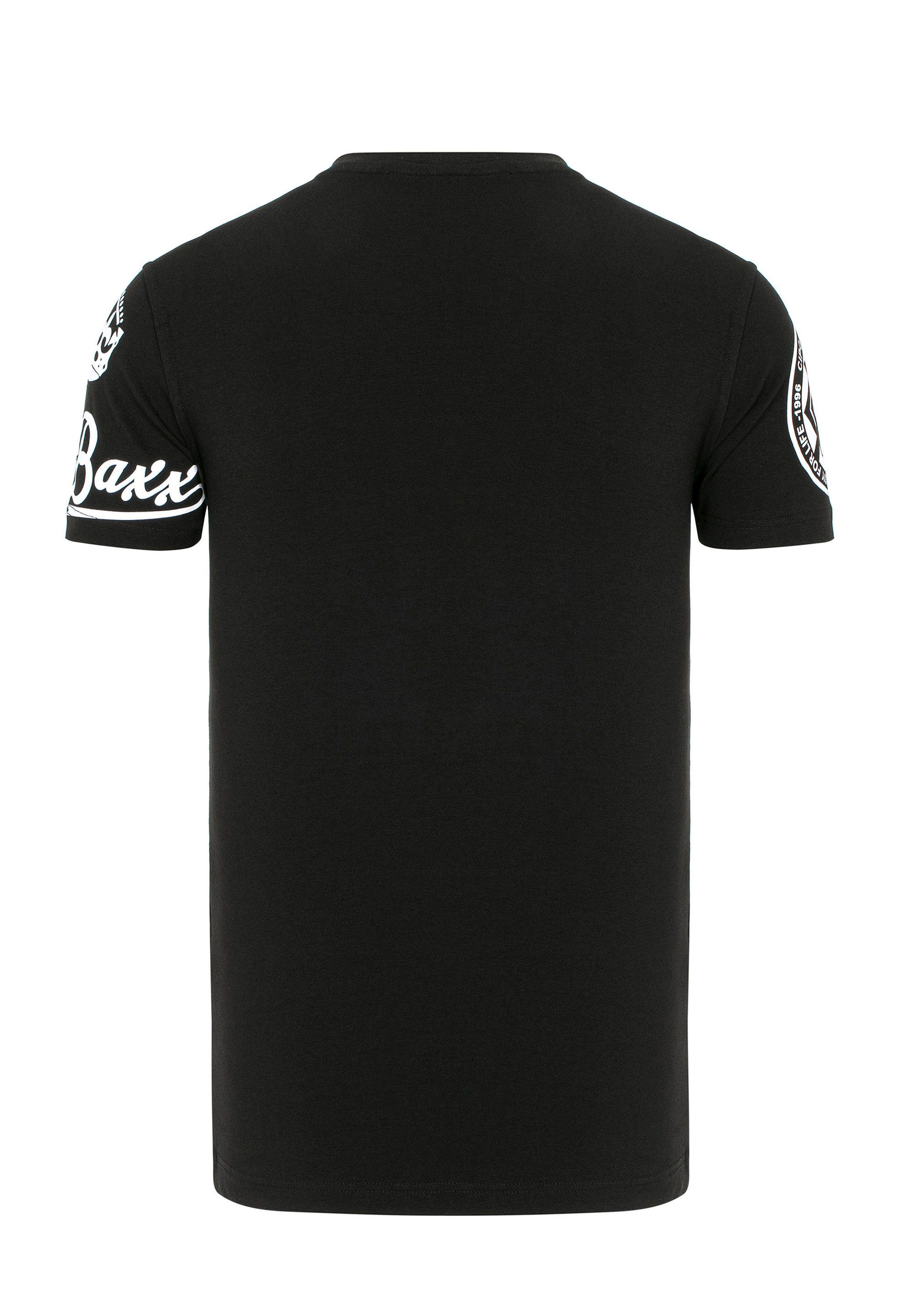 Cipo & Baxx T-Shirt trendigem schwarz mit Frontprint