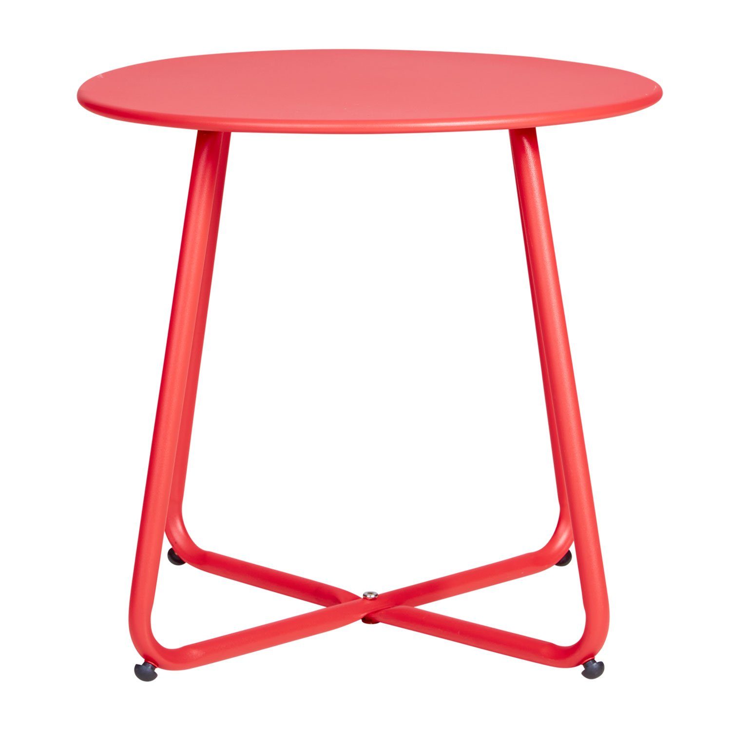 Homestyle4u Beistelltisch Balkontisch Balkon Möbel klein rund Garten Metall Kaffeetisch 45cm, Rot. Reduzierter Preis € 49,95. Unverbindliche Preisempfehlung € 74,95