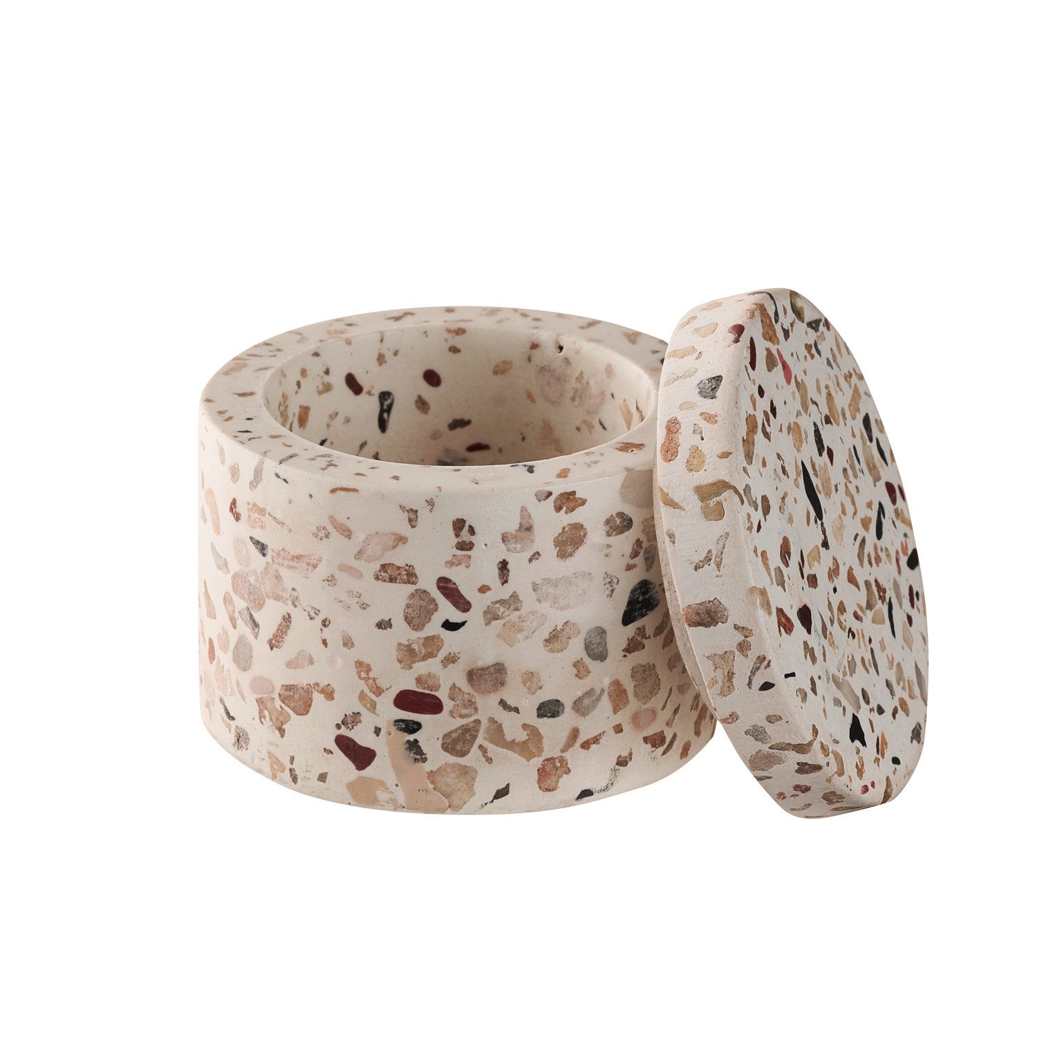 APS Butterdose 2er Set TERRAZZO, Steinzeug, (Set, 2-tlg), Beton, Ø 6 cm, H: 5 cm, 40 ml, Unikat