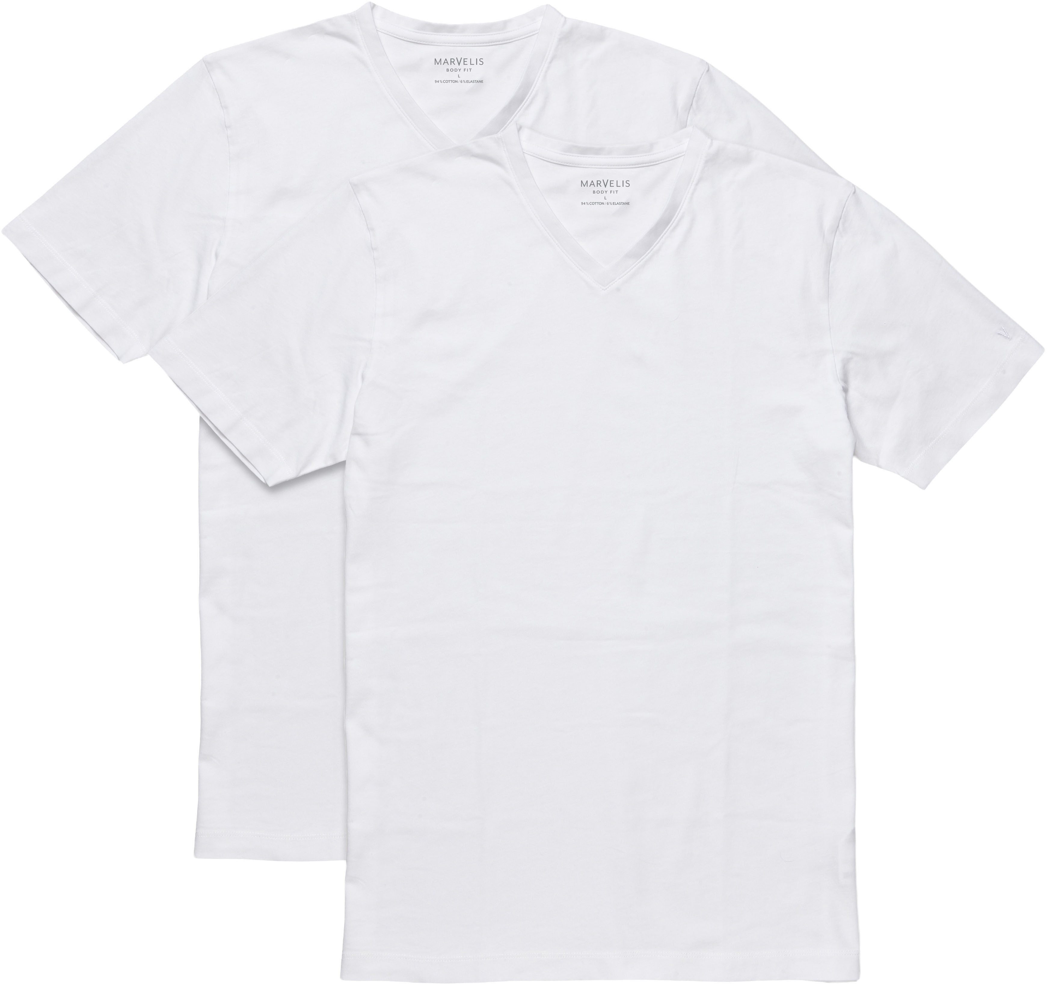 MARVELIS V-Shirt (2-tlg) body fit, Doppelpack