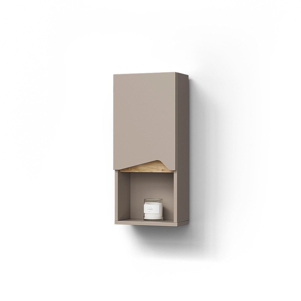 Livinity® Hängeschrank Timavo, Greige/Greige, 30 x 67 cm mit Tür und offenem Fach (1-St)