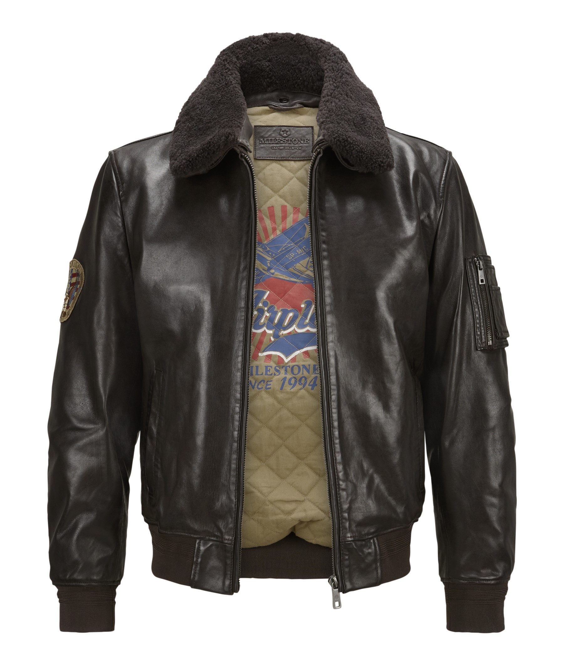 Milestone Lederjacke MSTom Pilotenjacke aus Lammleder günstig online kaufen