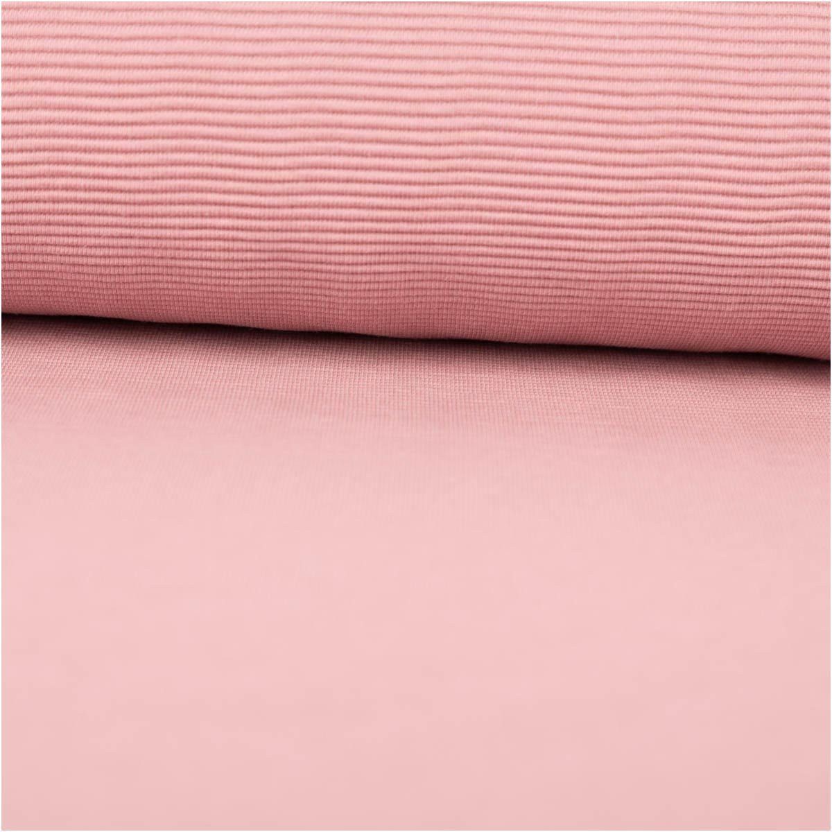 SCHÖNER LEBEN. Stoff Jerseystoff Meterware Rippjersey Ottoman uni hell-mauve 1,50m, allergikergeeignet