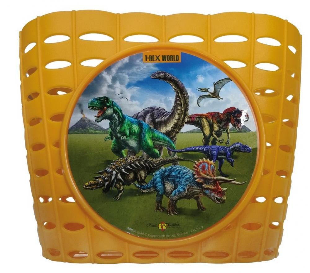 Bike Fashion Fahrradkorb Bike Fashion Kinderkorb T-Rex World gelb