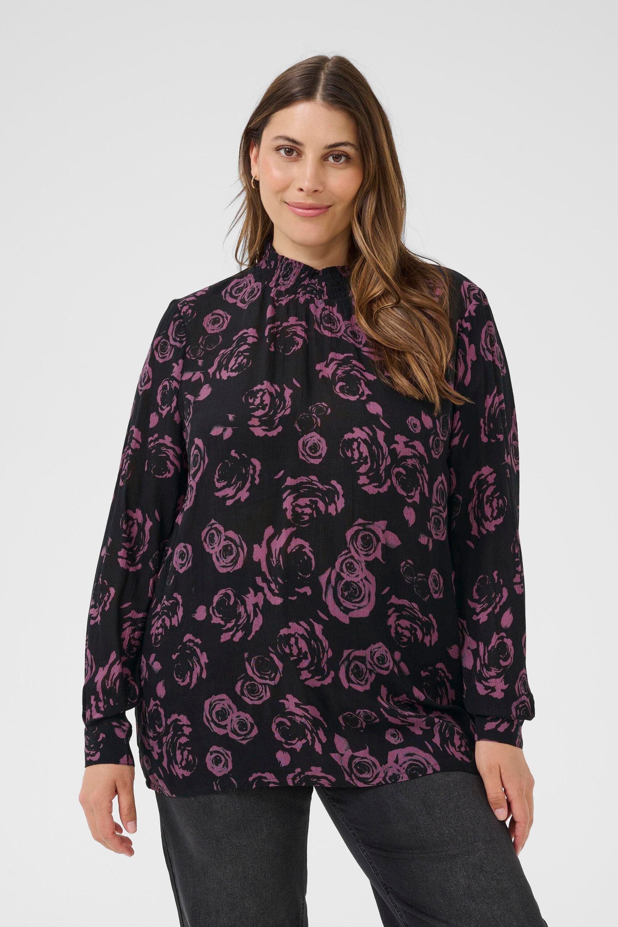 KAFFE Curve Langarmbluse Langarm-Bluse KCami Große Größen