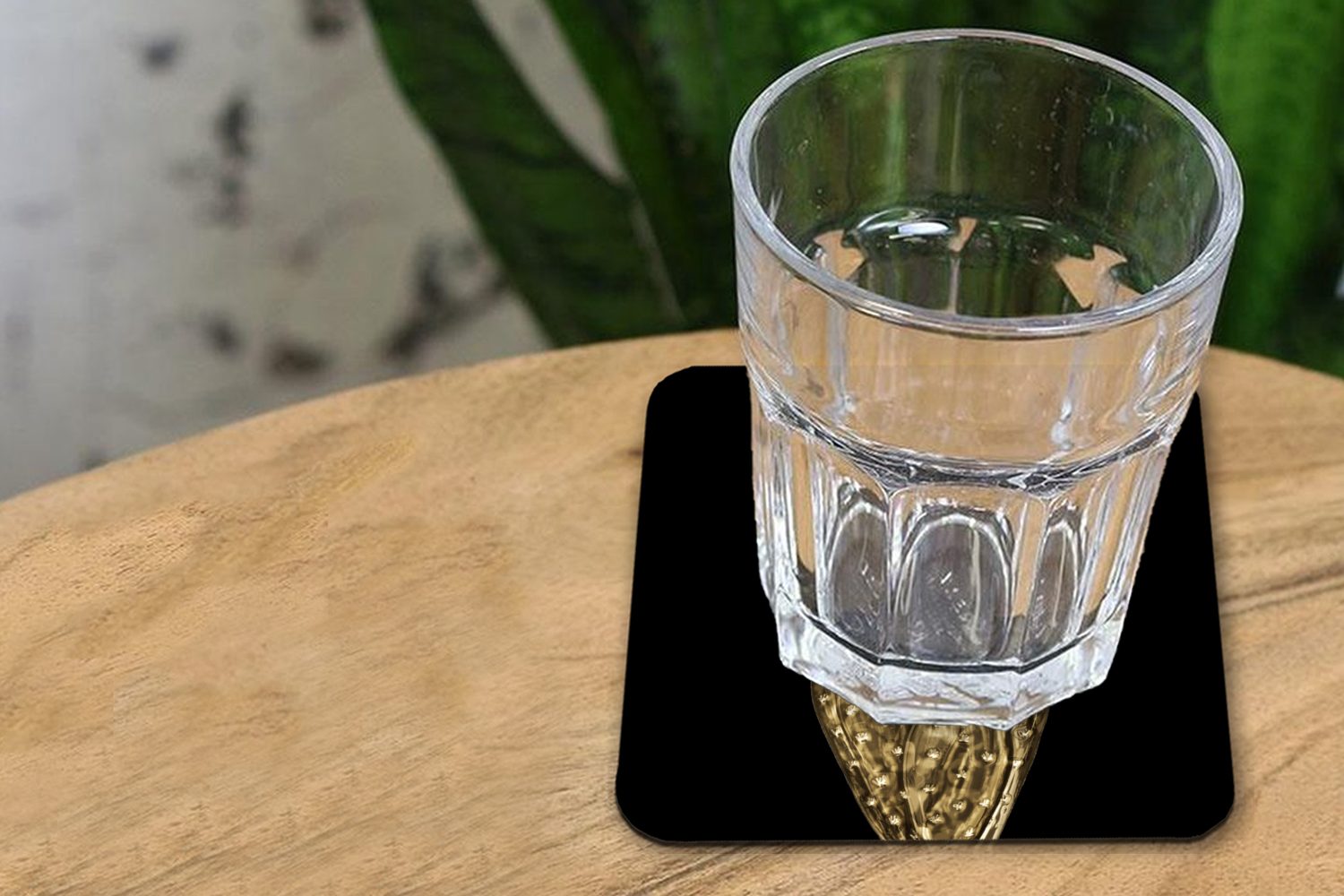 MuchoWow Glasuntersetzer Kaktus - Gold Glasuntersetzer, Zubehör 6-tlg., Tasse Pflanzen, - Gläser, für Korkuntersetzer, Tischuntersetzer, Untersetzer
