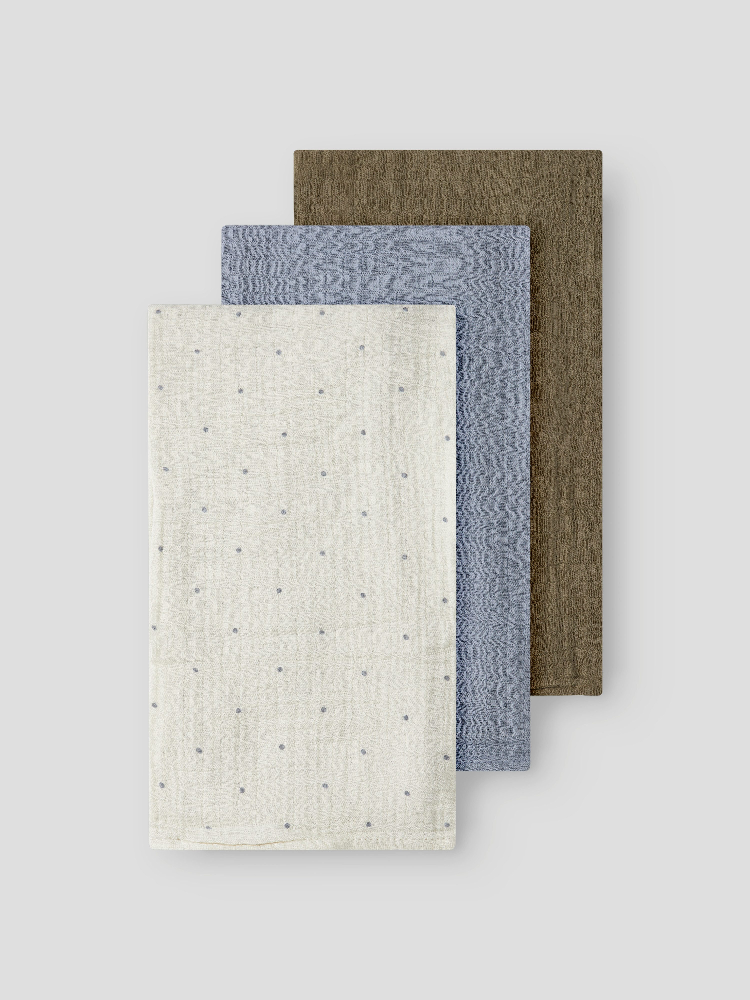 Lil' Atelier Multifunktionstuch NBNISLEYS 3PACK NAPPIES LIL NOOS, (Packung, 3-St), aus Baumwolle, bequeme Passform, mit Blumenmuster und Uni-Look