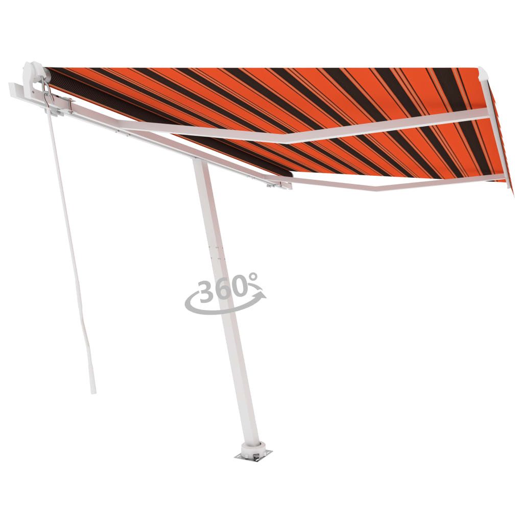 Thumbnail - vidaXL Markise Standmarkise Manuell Einziehbar 300x250 cm Orange/Braun (1-St)