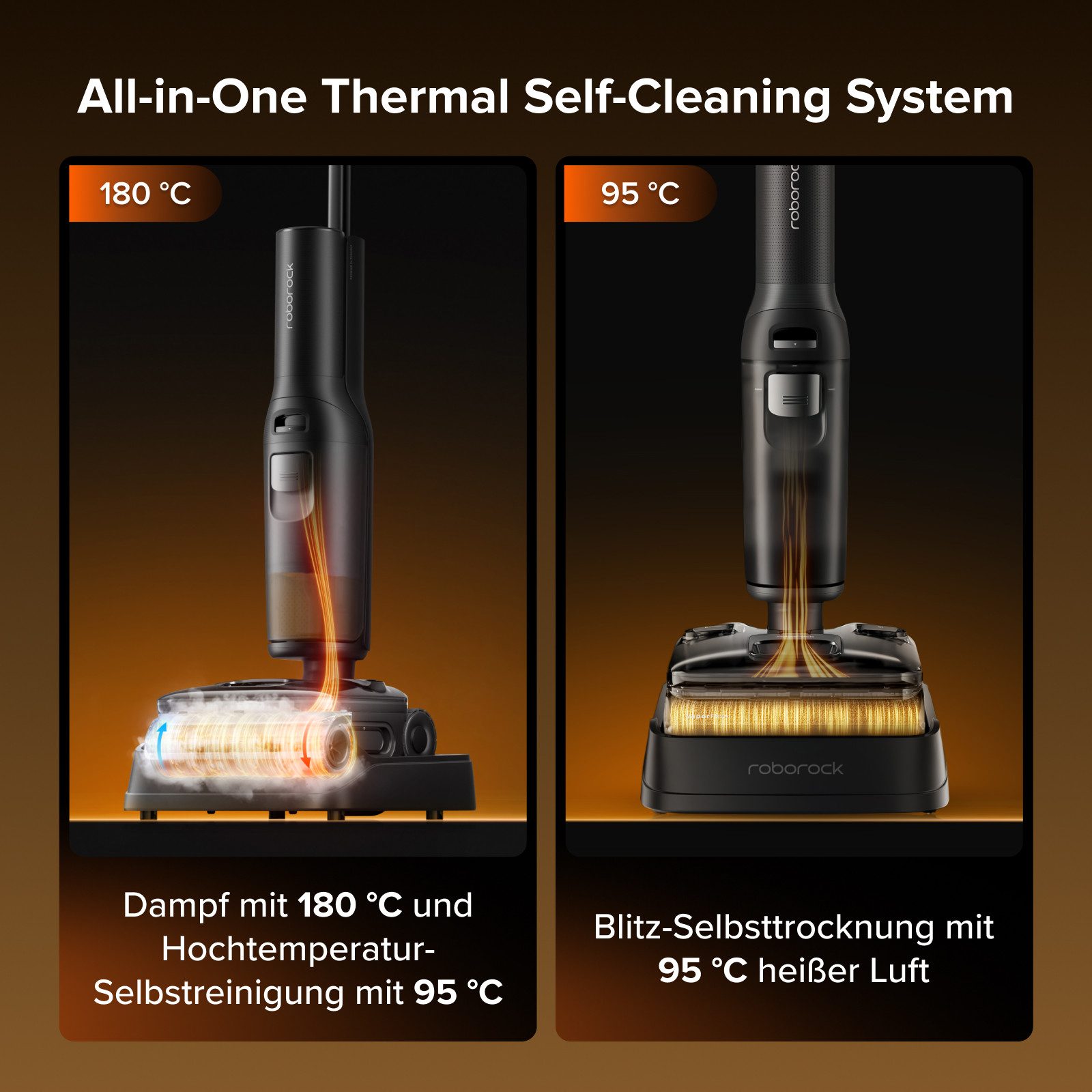 Roborock Nass-Trocken-Sauger F25 Steam Dampfreiniger mit 25.000 Pa Saugleistung, 280 W, beutellos, Steam-Modus, 95 °C Selbstreinigung und 95 °C Trocknung