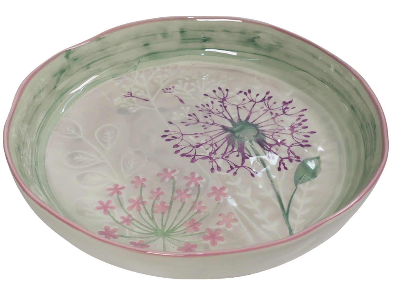 Vista Portuguese Servierplatte Bloom Servierplatte grey 30cm, Keramik, (Servierplatten)