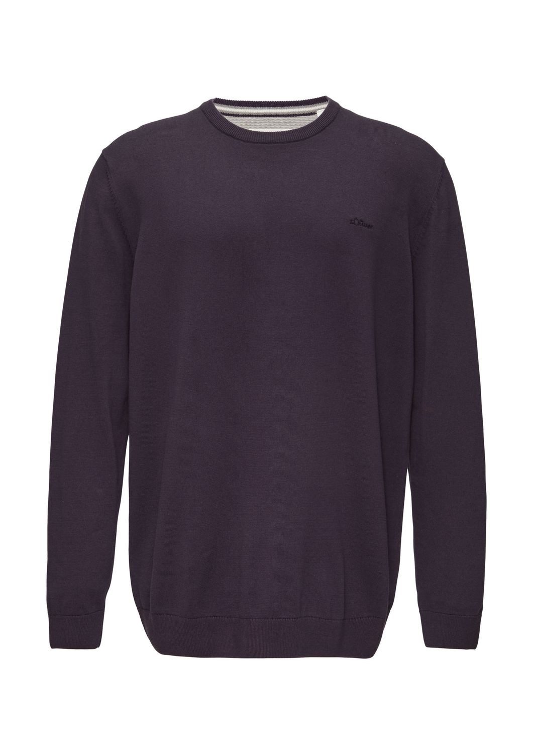s.Oliver Rundhalspullover Basic (1-tlg) mit gesticktem Logo auf der Brust, günstig online kaufen