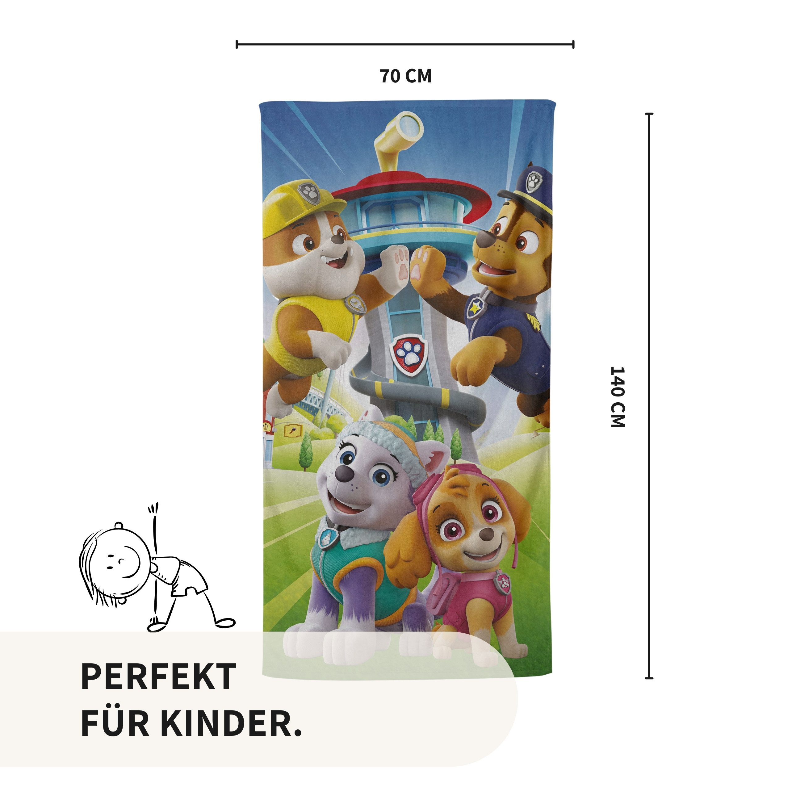 MTOnlinehandel Badetuch Paw Patrol 70x140 cm, 100 %, Baumwolle (1-St), Stra günstig online kaufen
