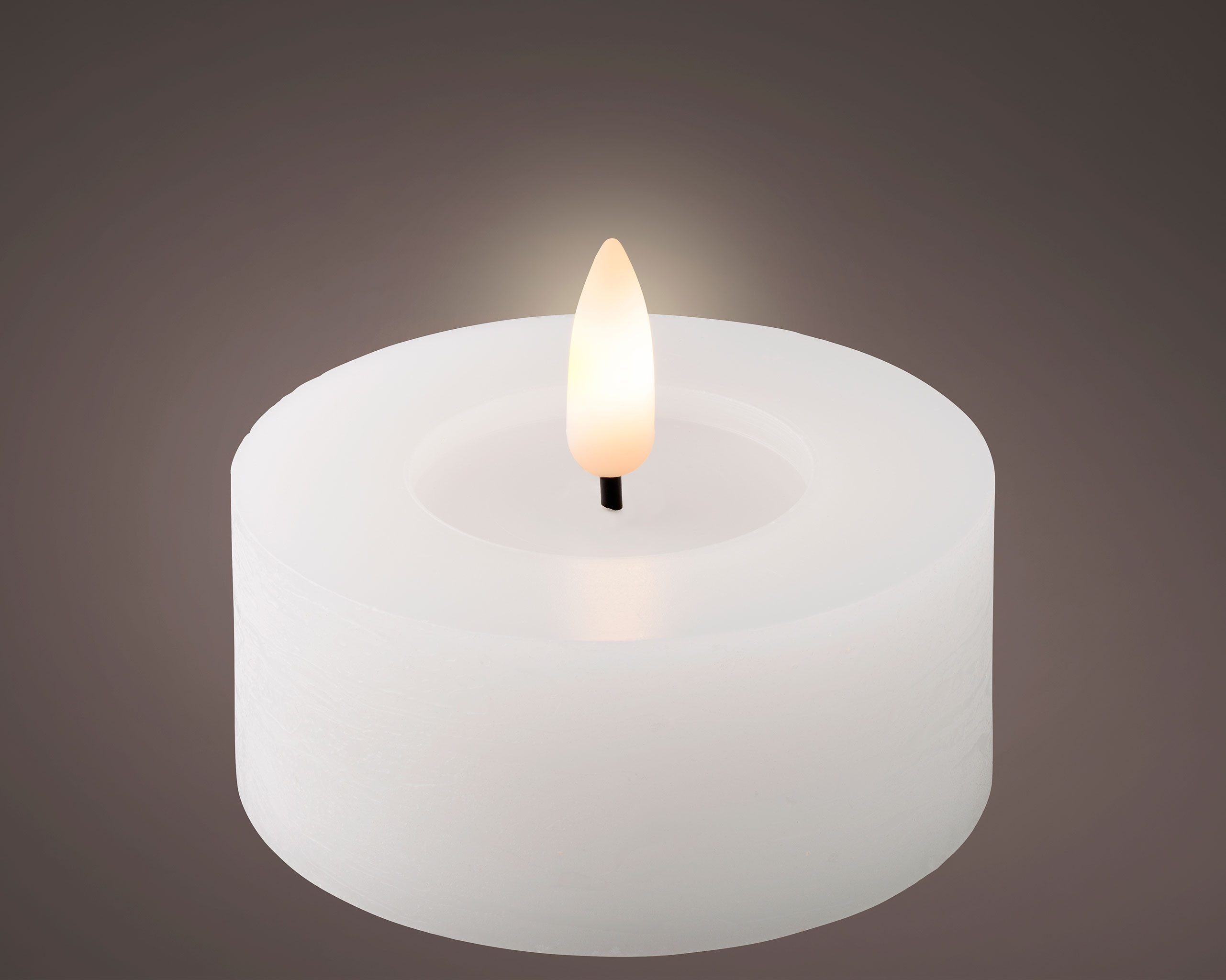Lumineo LED-Kerze, LED Teelichter 7x6cm mit Timer Wachs 2 Stück Weiß / Warmweiß