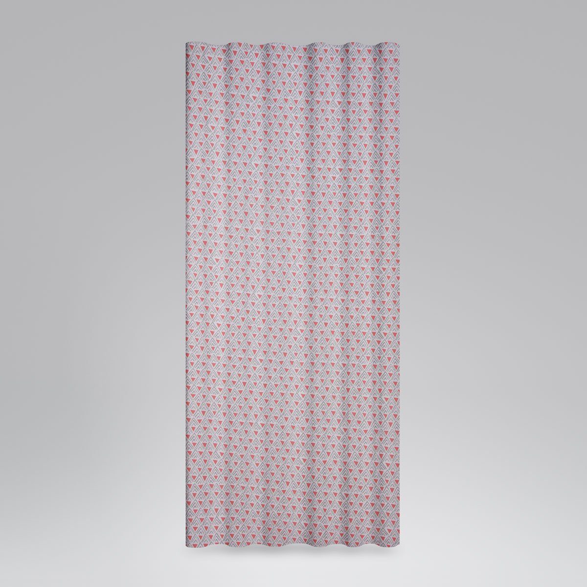 LEBEN., Baumwolle, in rot Vorhang (1 grau Smokband LEBEN. Vorhang vorgewaschen Dreiecke handmade, Germany, SCHÖNER 245cm, made weiß Retro SCHÖNER blickdicht, St),