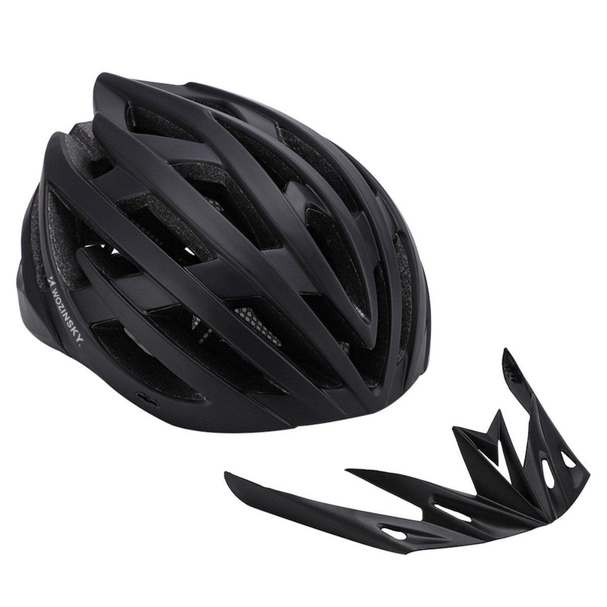 Wozinsky Fahrradhelm HT-28 Größe M (54–57 cm), MTB Helm mit integriertem USB Rücklicht