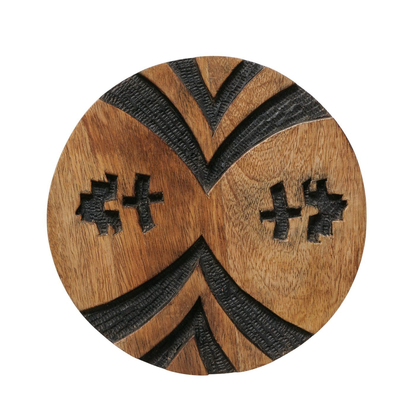 MF Wanddekoobjekt Wanddeko Holz Dalane Mangoholz Rund Boho Ethno 3er Set (3 St)