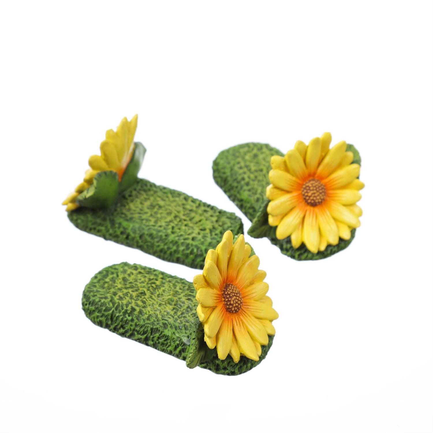 MARELIDA Blumentopfuntersetzer Blumentopffüße gelbe Blumen Pflanzkübel Untersetzer Kübelfüße 3er Set, 3-tlg.