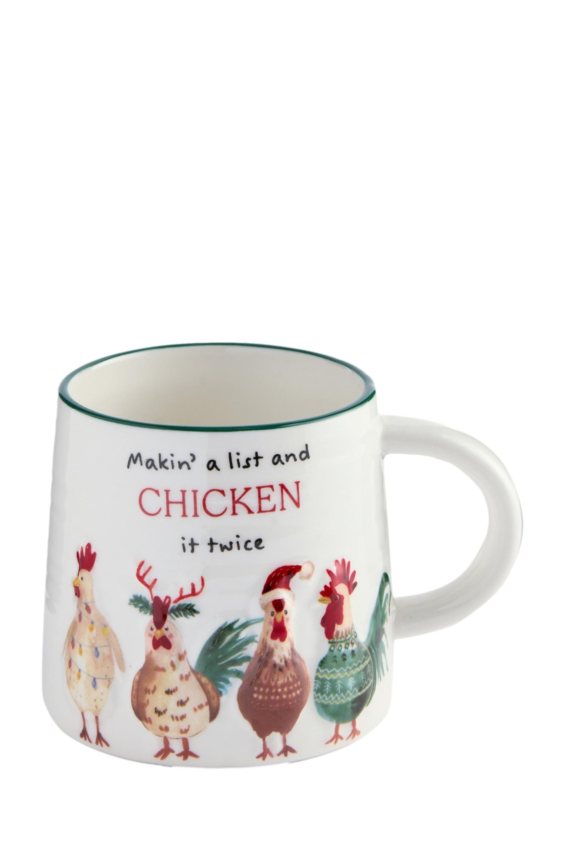 Next Becher Familien-Weihnachtstasse Chicken it Twice, 1-tlg., Steingut