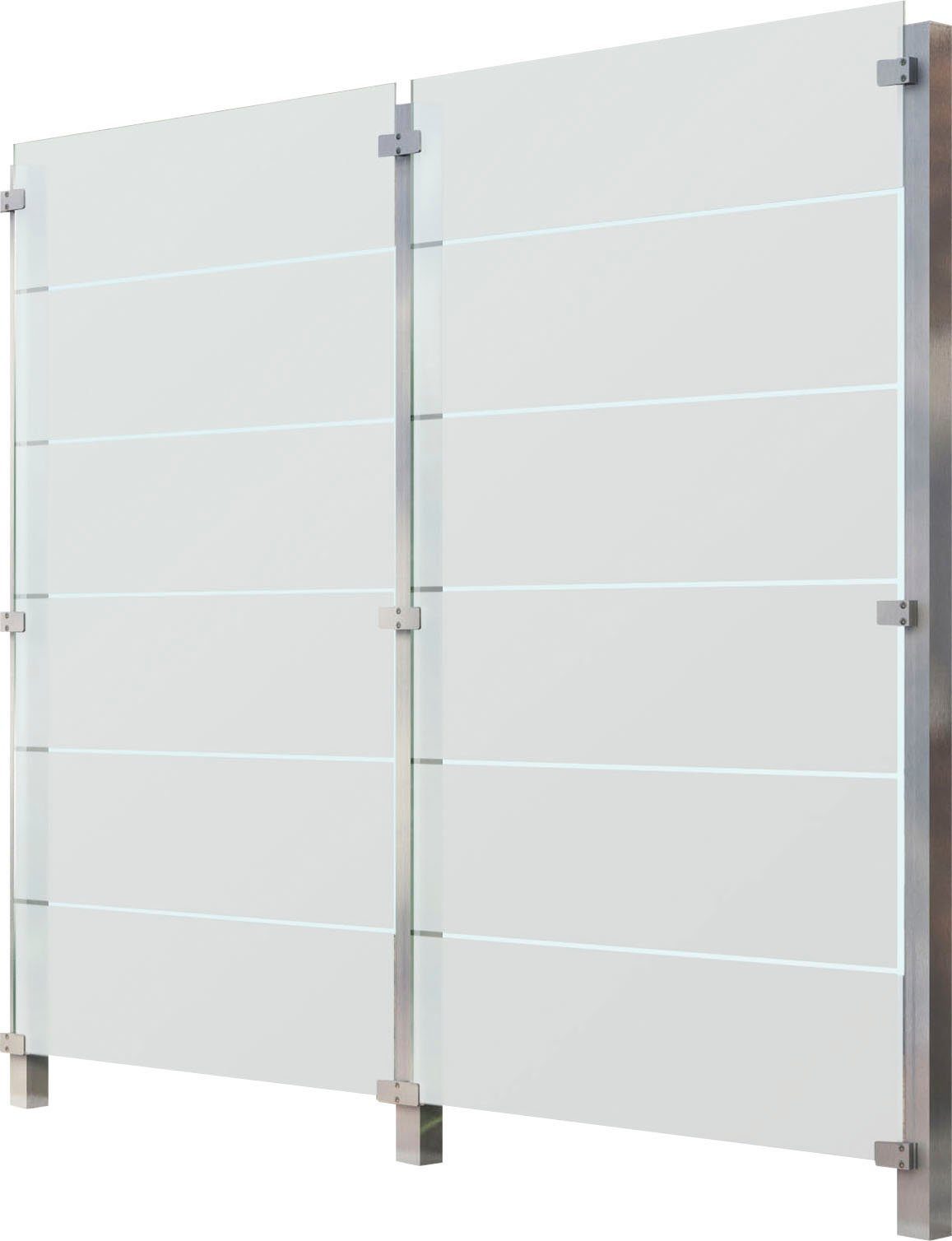 STAKET PRO Zaun, (Set), Glaszaun, Gesamtlänge: 2,265 m, 3 Pfosten