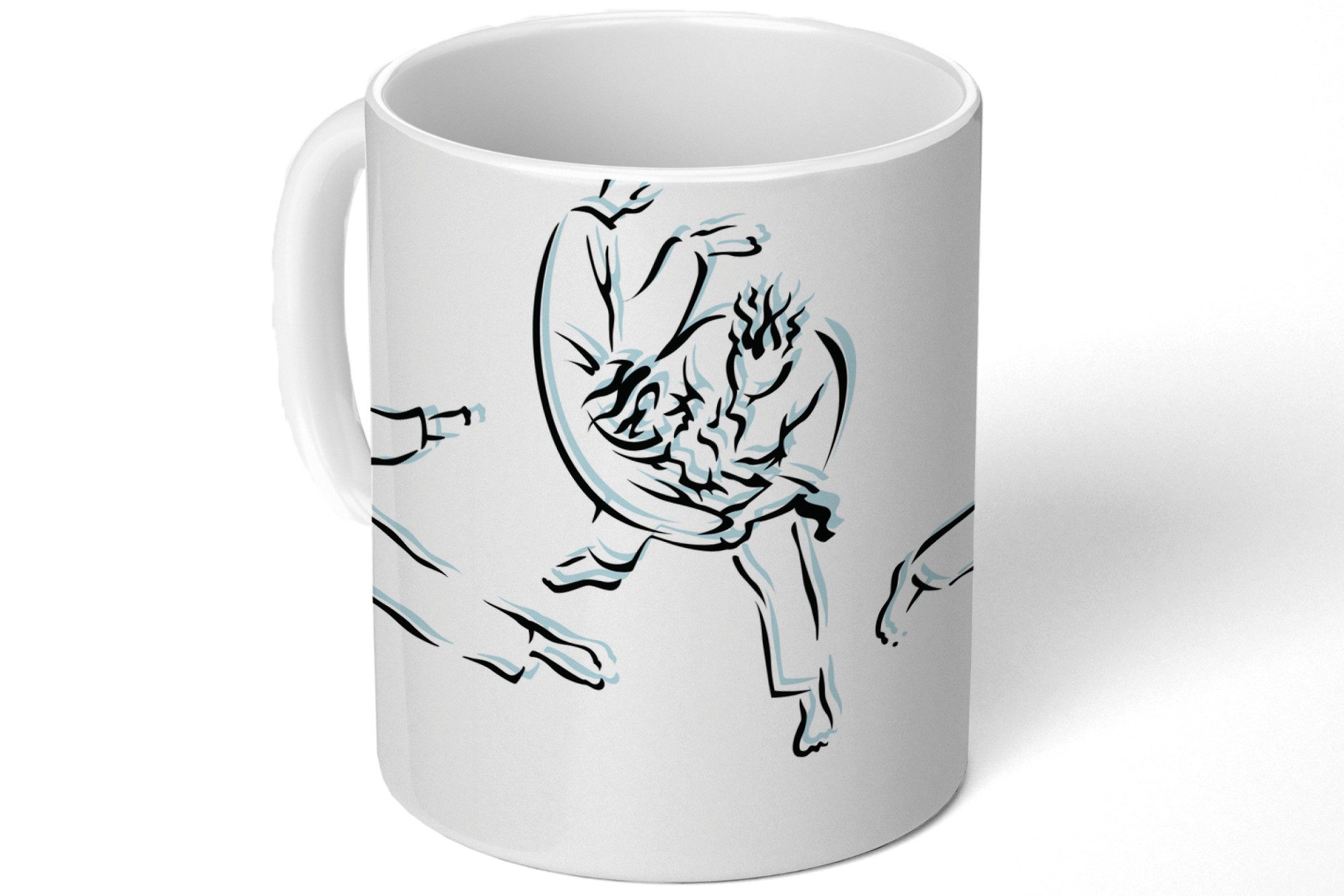 MuchoWow Tasse Eine Illustration von drei verschiedenen Situationen im Judo, 1-tlg., Keramik, Kaffeetassen, Teetasse, Becher, Kaffeebecher, Geschenk