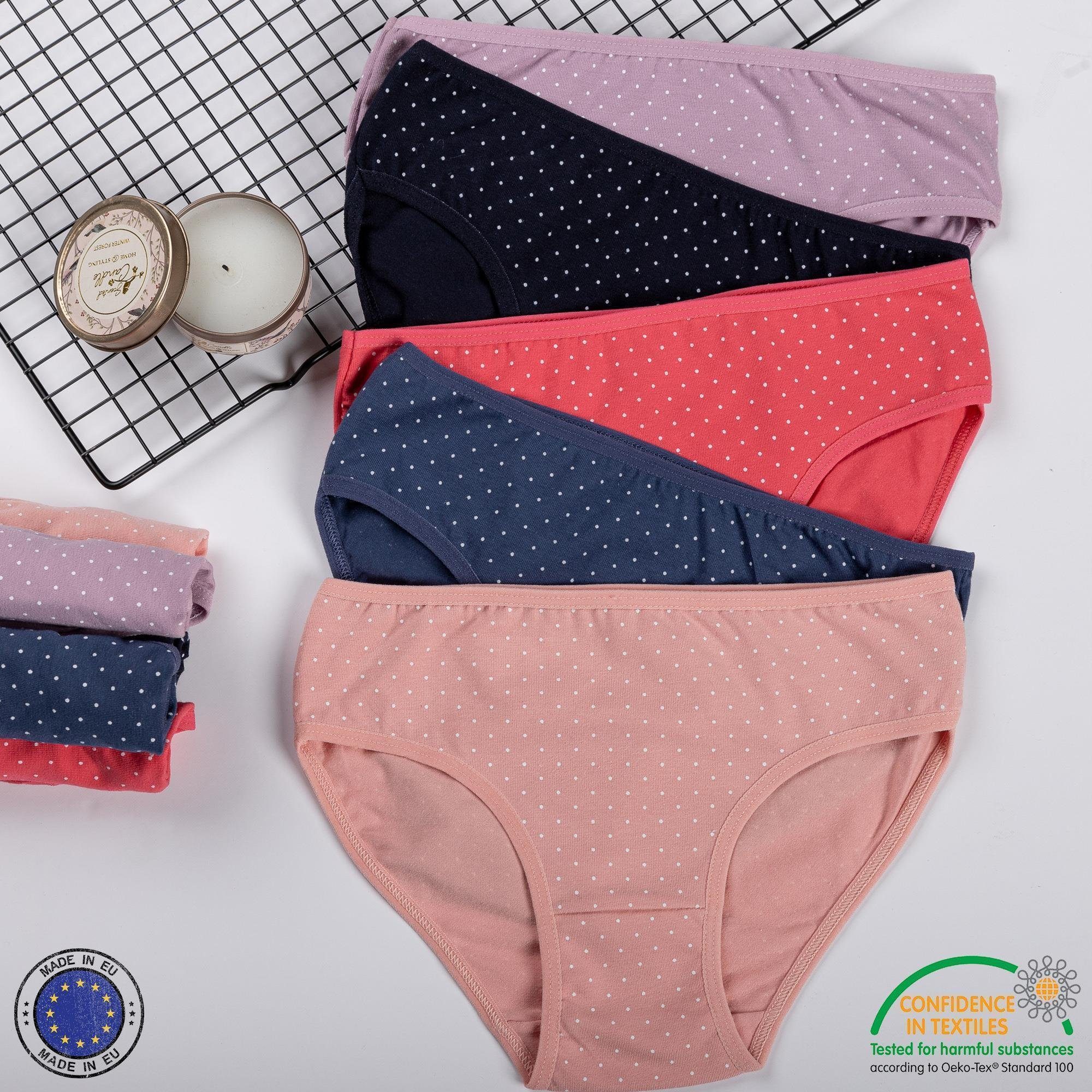 LOREZA Slip 10er Set Mädchen Slips - Punkte - Bunt (Spar-Packung, 10-St) – Bild 3 von 5