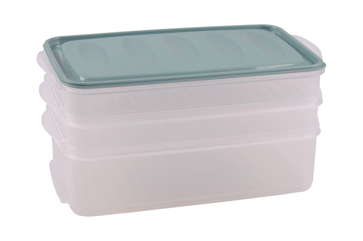 Jelenia Plast Vorratsdose Aufschnittdosen-Set Aufschnittbox Frischhaltedose Kunststoff grau Kühlschrankdose Vorr