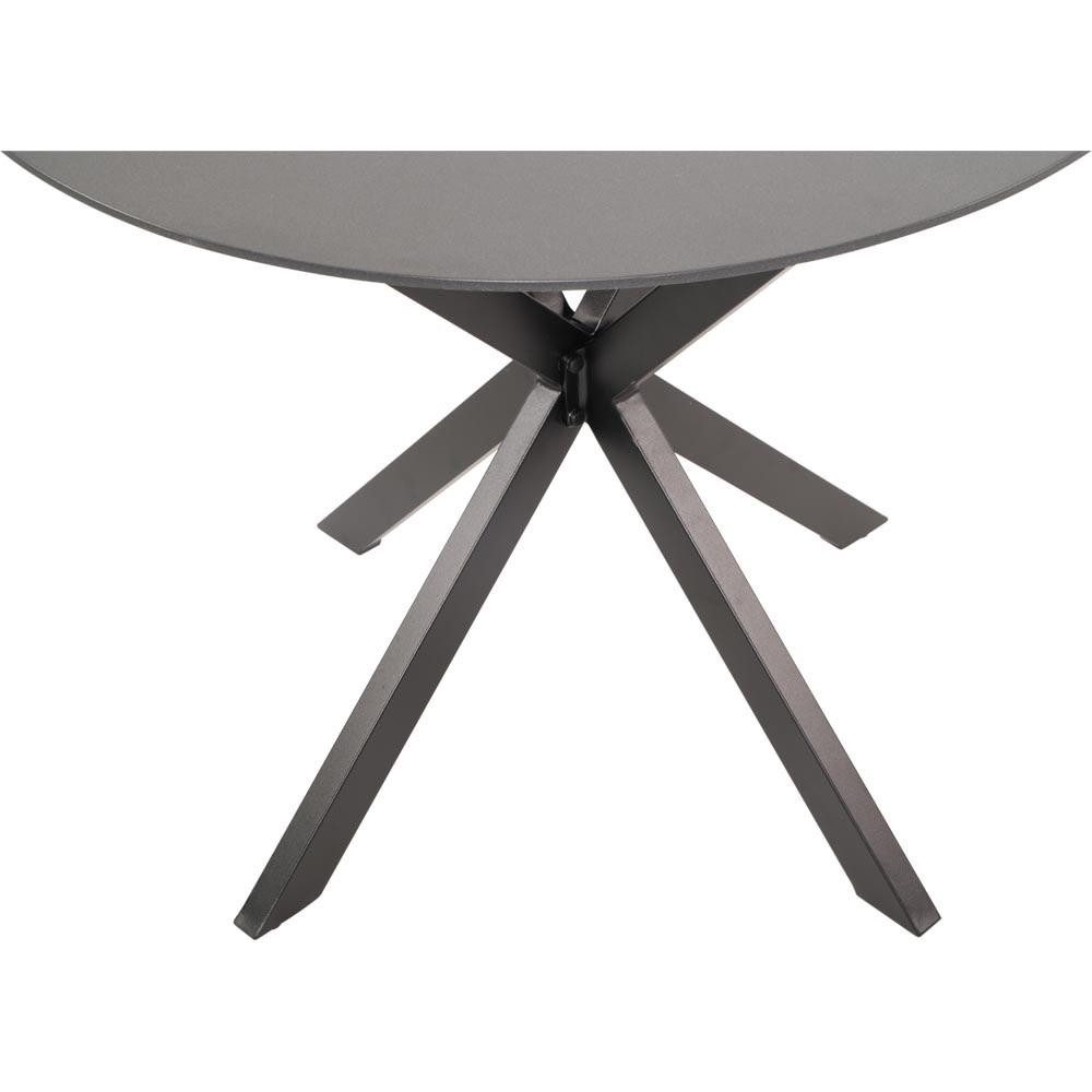 Natur24 Gartentisch Crest Tisch Temperglas Aluminium Schwarz 90 x 90 x 75 cm
