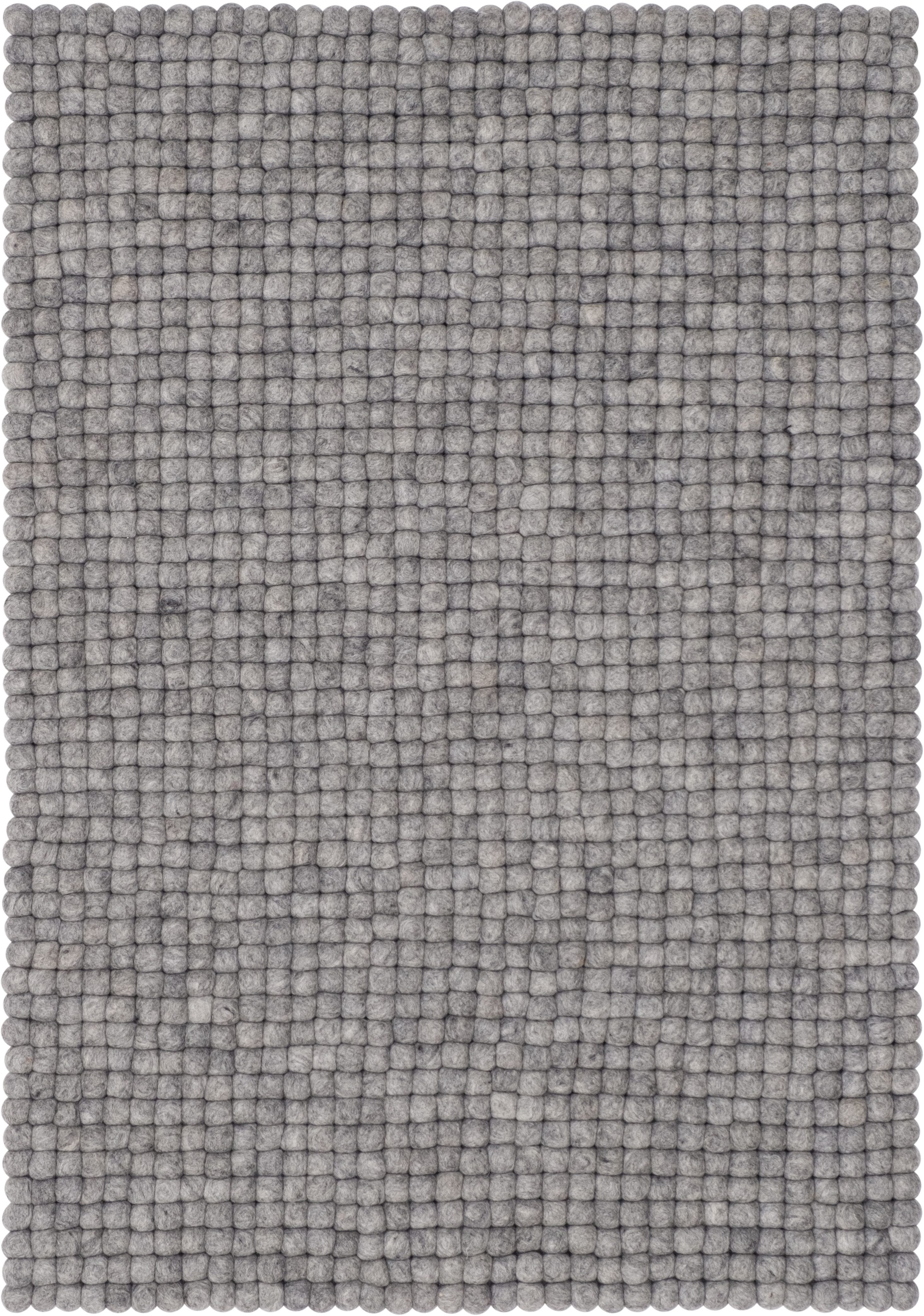 myfelt Wollteppich Carl Filzkugelteppich rechteckig