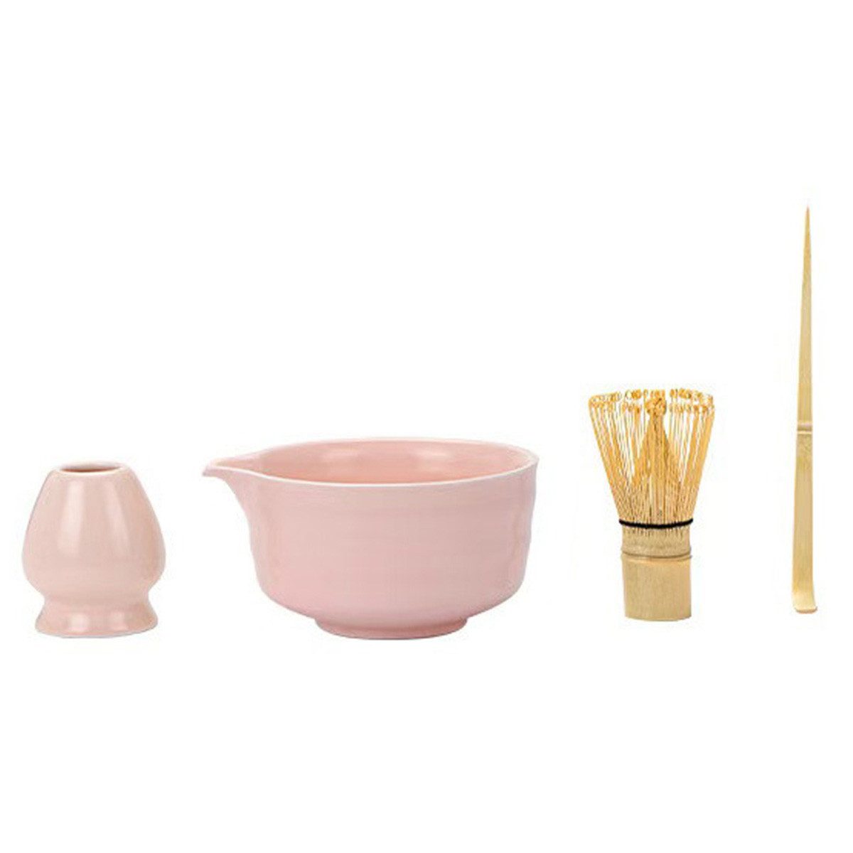 Welikera Teeservice 4 st Matcha Set mit Matcha-Schale & traditionellem Bambusbesen