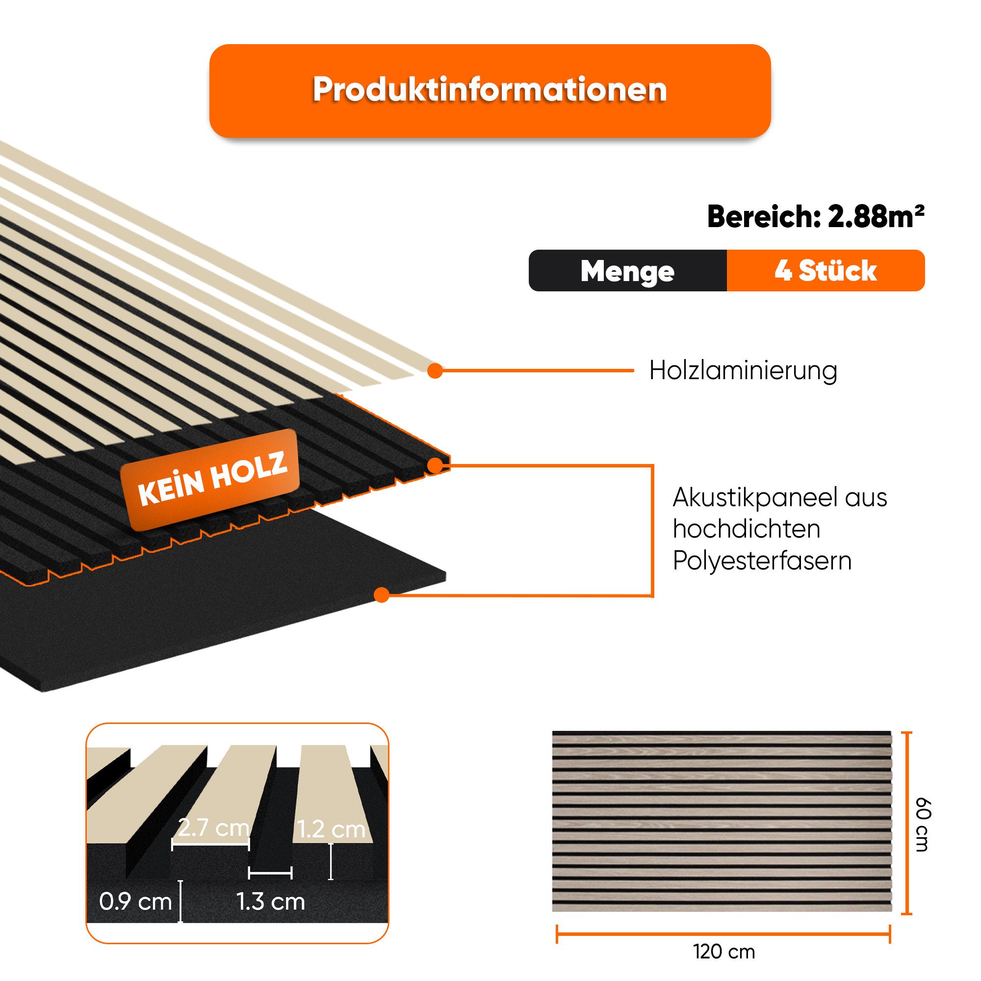 IZODEKOR 3D Wandpaneel IZODEKOR 3D Wandpaneele Holz Schalldämmung, Akustikp günstig online kaufen