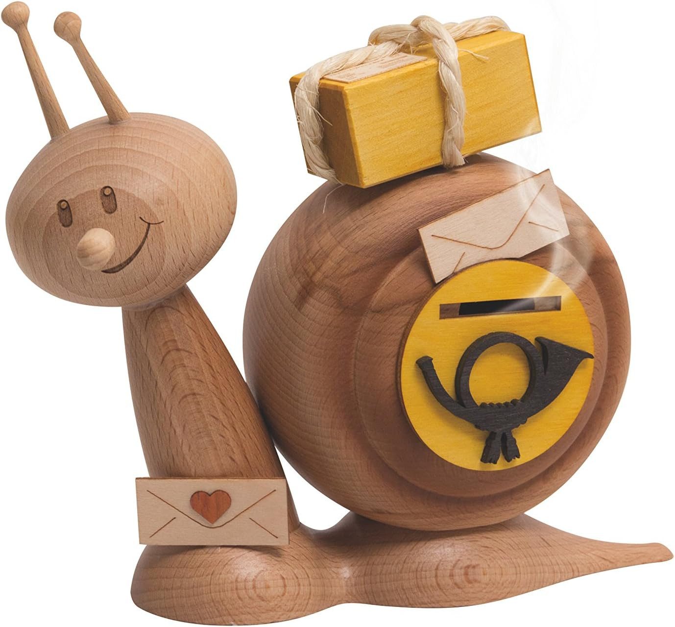 Kuhnert Räucherhaus Kuhnert Rauchschnecke Sunny, Postschnecke, 37100, Made in Germany, Made in Germany, Erzgebirgische Holzkunst