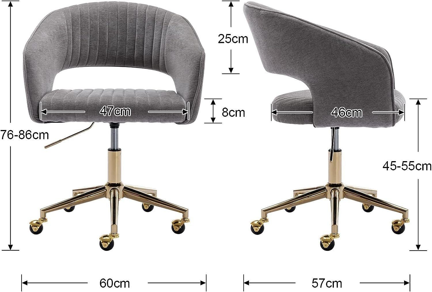 WAHSON OFFICE CHAIRS Bürostuhl aus Chenille/PU-Leder, ergonomisch Drehstuhl günstig online kaufen
