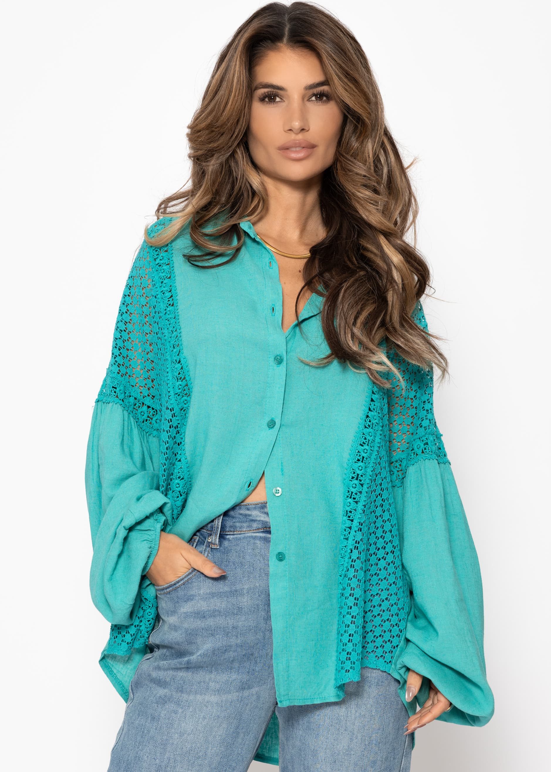 SASSYCLASSY Langarmbluse Leinen Bluse Damen mit günstig online kaufen