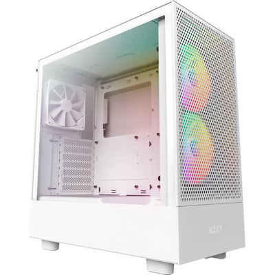 NZXT PC-Gehäuse H5 Flow RGB All White, Tempered Glass