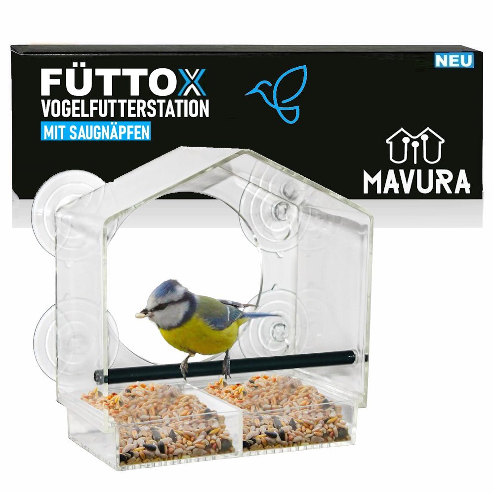 Vogelhaus FÜTTOX Vogelfutterhaus Vogelfutterspender Fenster Futterhaus