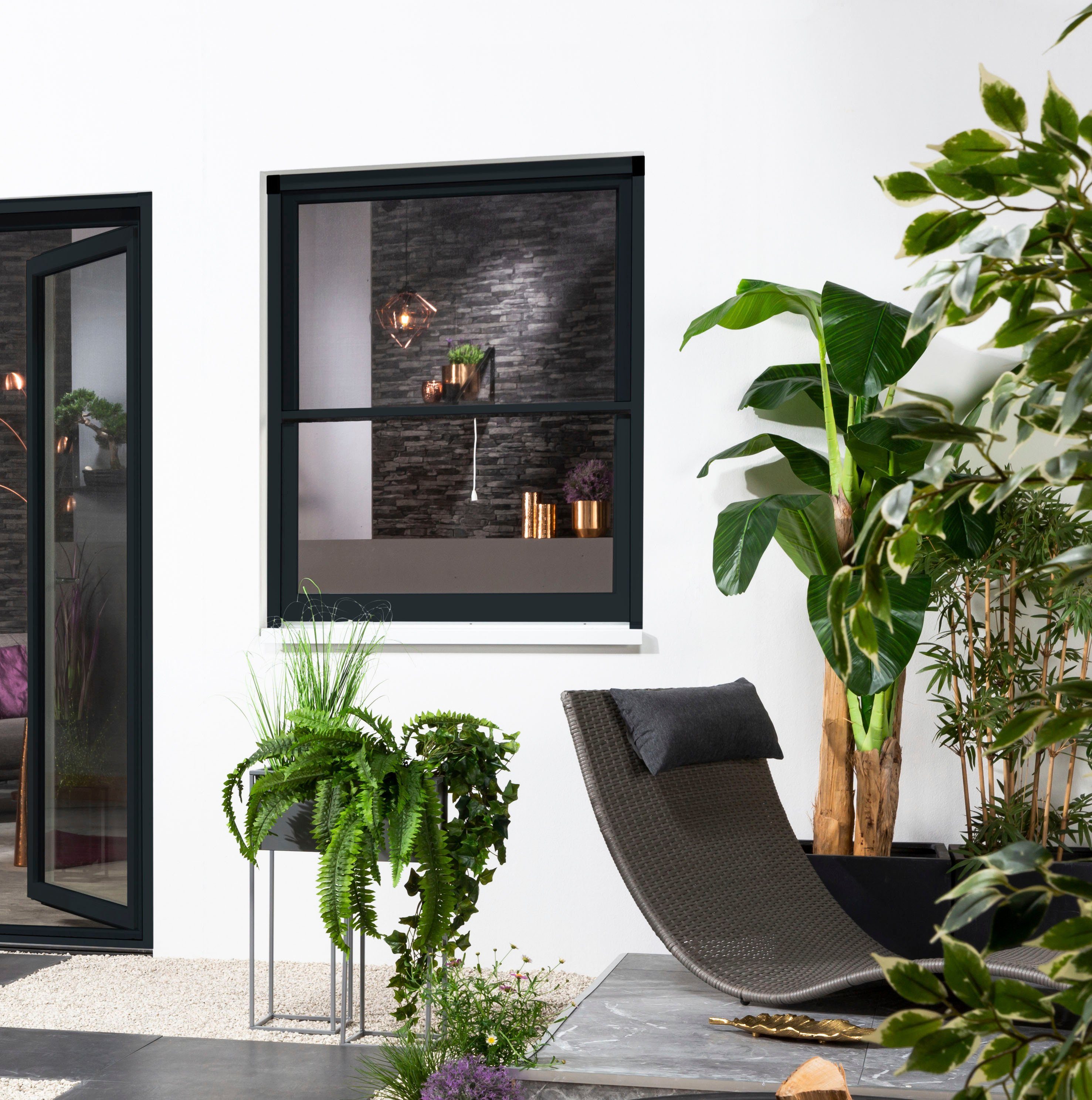 hecht international Insektenschutz-Fensterrahmen SMART, 160x160 cm, kürzbar