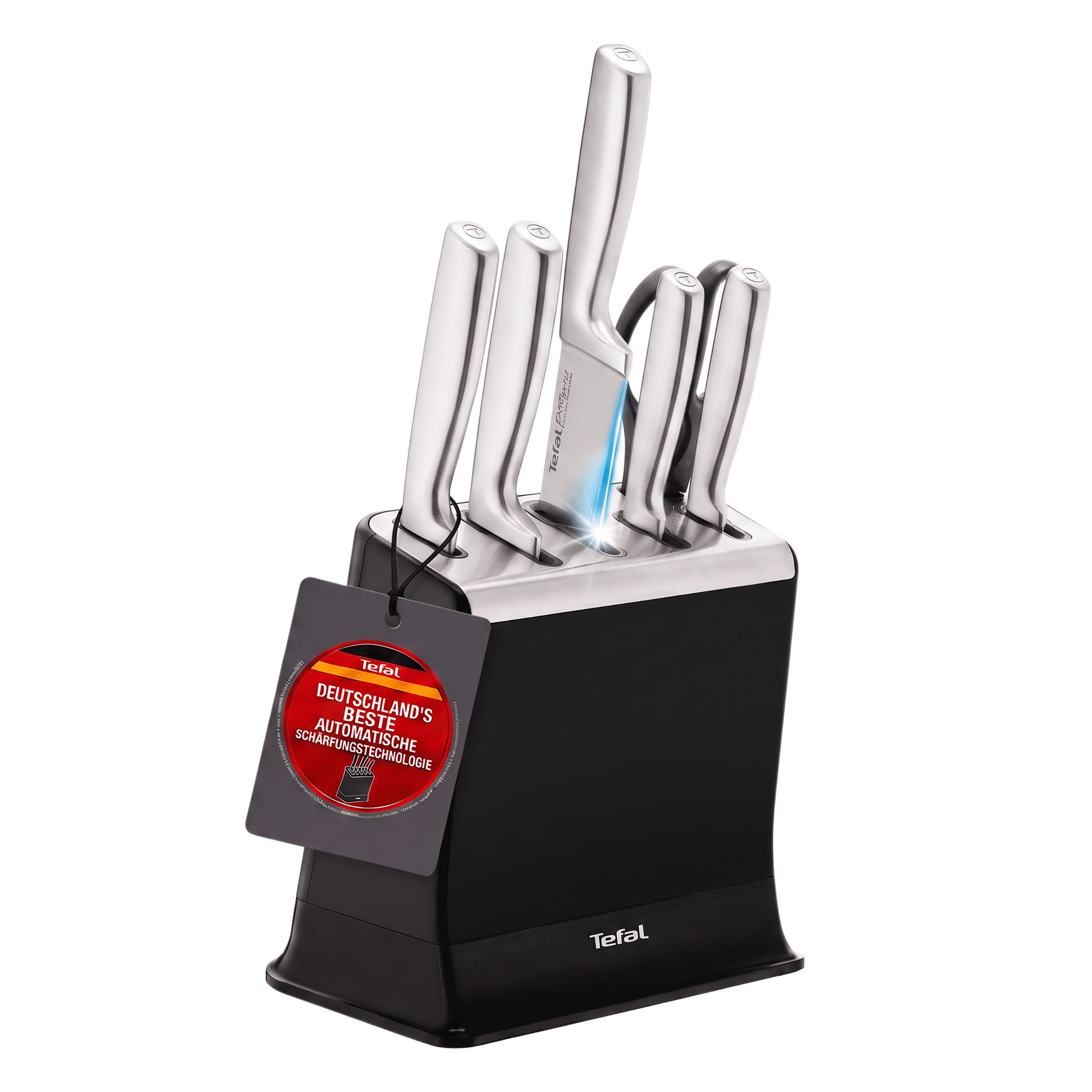 Tefal Messer-Set EverSharp Pro (Set, 7-tlg), selbstschärfender Messerblock, Klingen aus deutschem Edelstahl