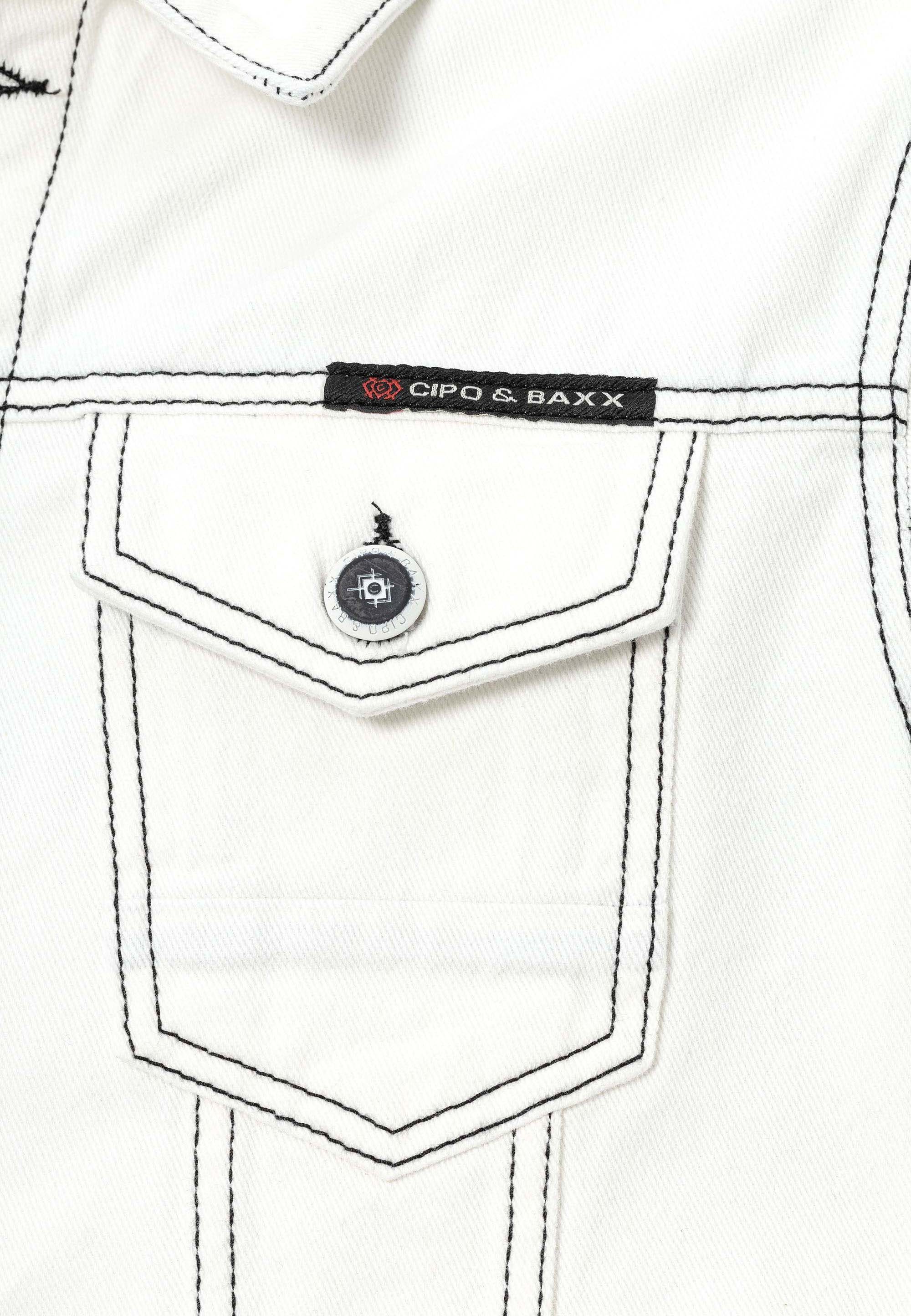 Jeansjacke & Cipo mit Baxx weiß Brusttaschen aufgesetzten